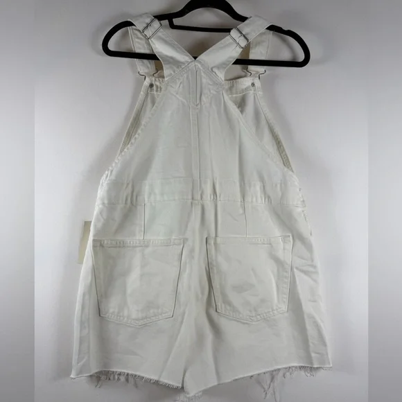 Women's Denim Shortalls - Universal Thread™ White  - 4, 6, & 8 - Picture 7 of 16